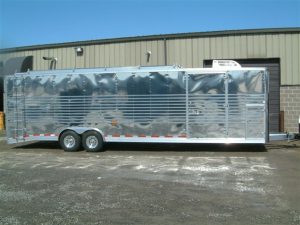 Concession Trailer with Corrugated Stainless Steel Sheeting